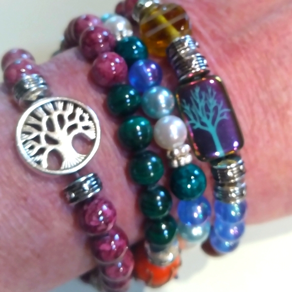 Hand made Jewelry - Boho Tree of Life Stretch Bead Bracelets 🌼